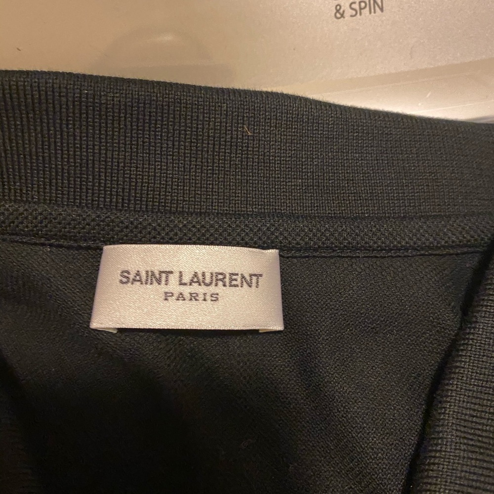 yves saint laurent paris yeah baby polo shirt blac - Picture 3 of 4